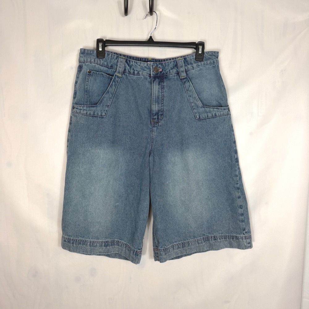 ALAB Denim Jorts Shorts Womens Size 14 (36 waist) Blue Y2K Skate Star Logo